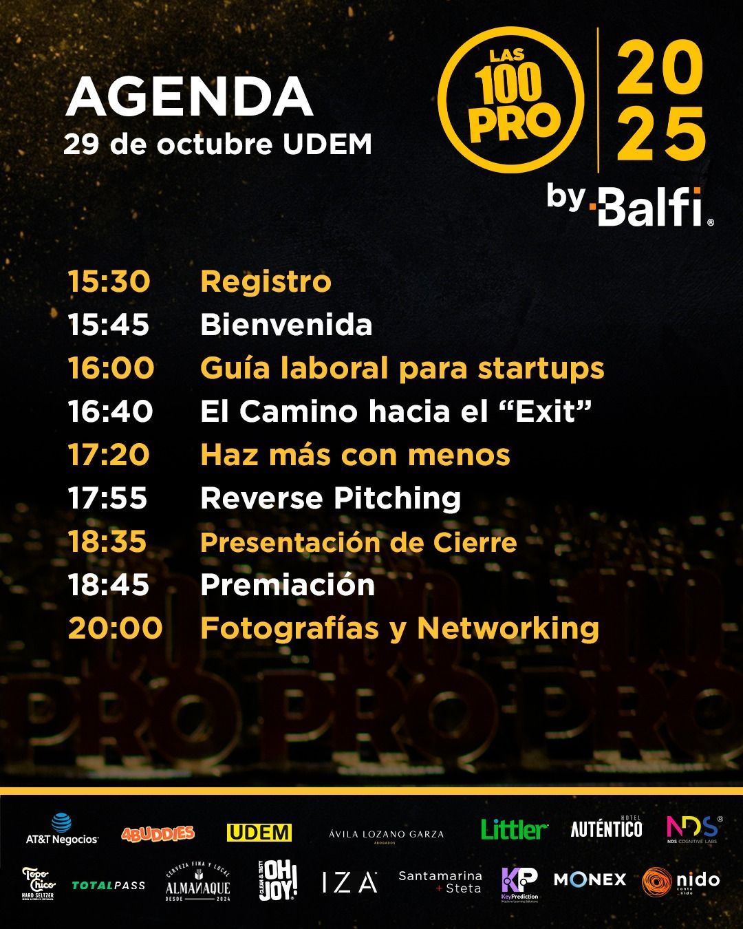 Agenda evento Las 100 PRO 2025